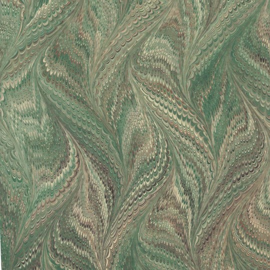 Hand Marbled Paper Butterfly Pattern in Green and Brown ~ Berretti Marbled Arts